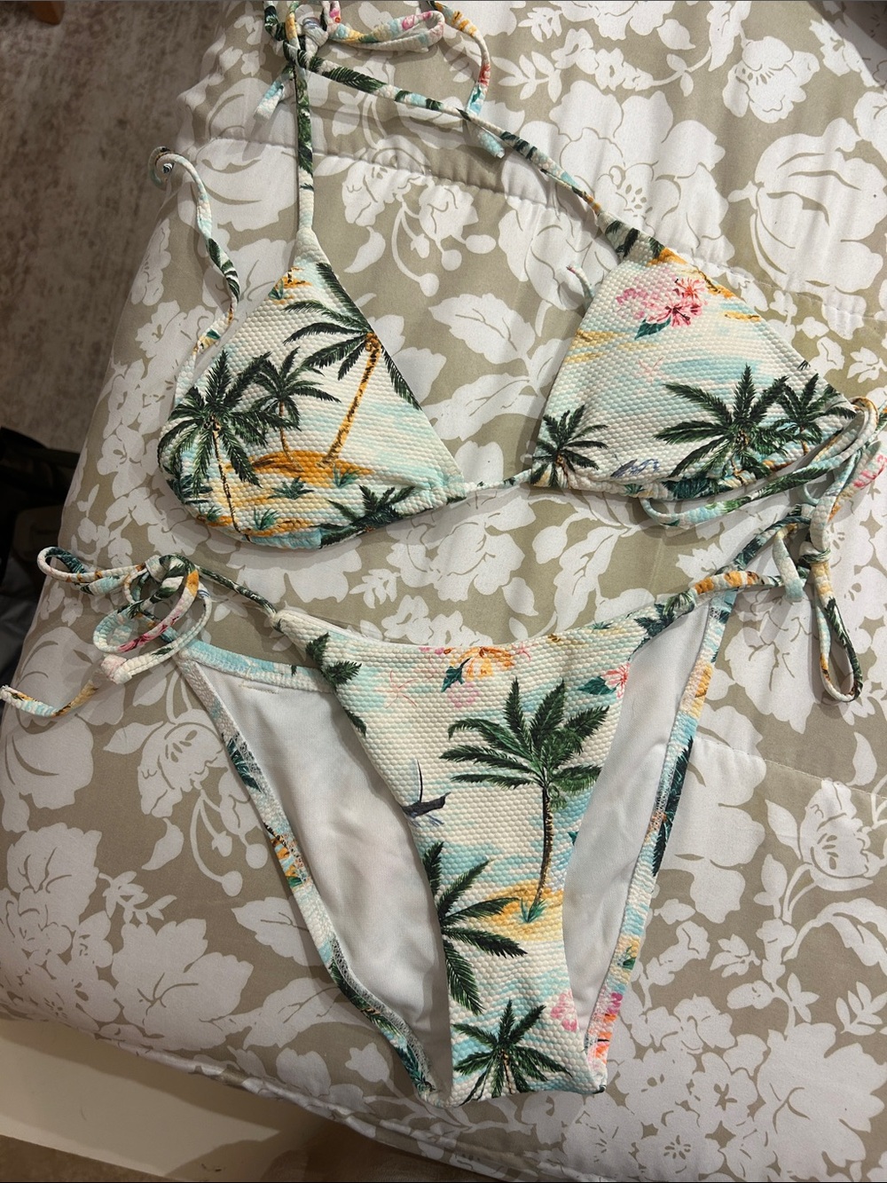 Hobie Mint Tropical Palm Triangle Bikini Set